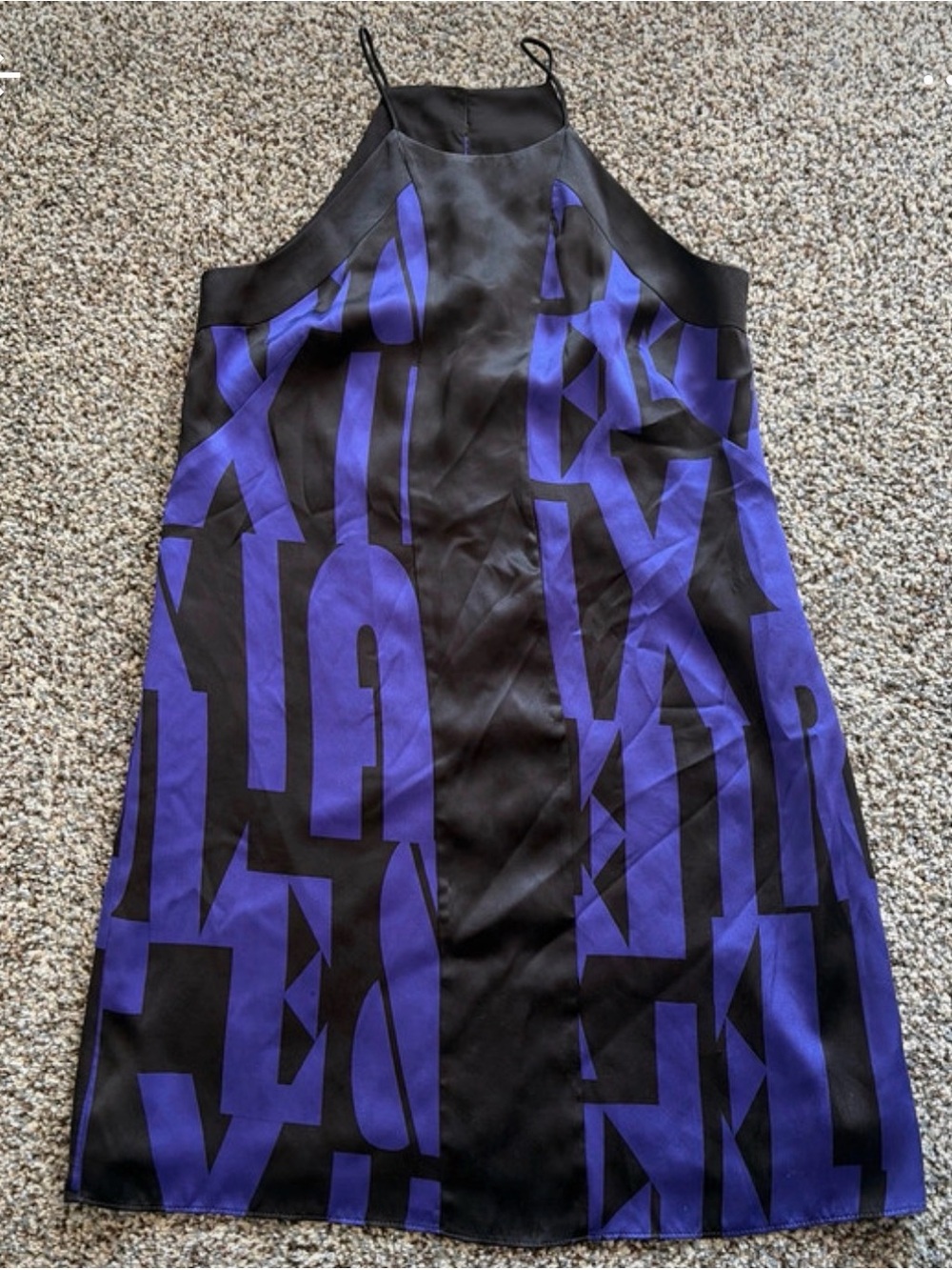 Alice & Trixie Black and Purple Graphic Halter Mini Dress